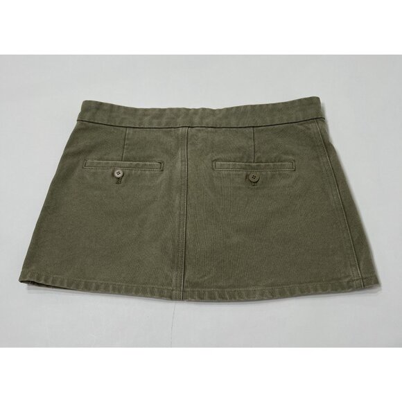 Venroy Pigment Dyed Mini Skirt in Smokey Olive - Picture 4 of 5